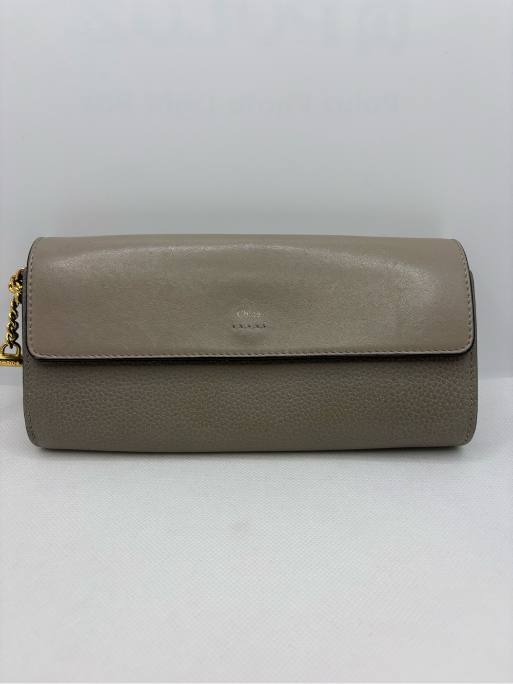 Gray Chloe Leather Clutch Wallet